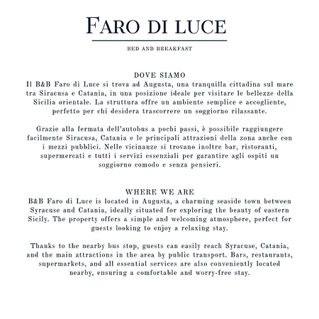 ベッド・アンド・ブレックファスト Faro Di Luce